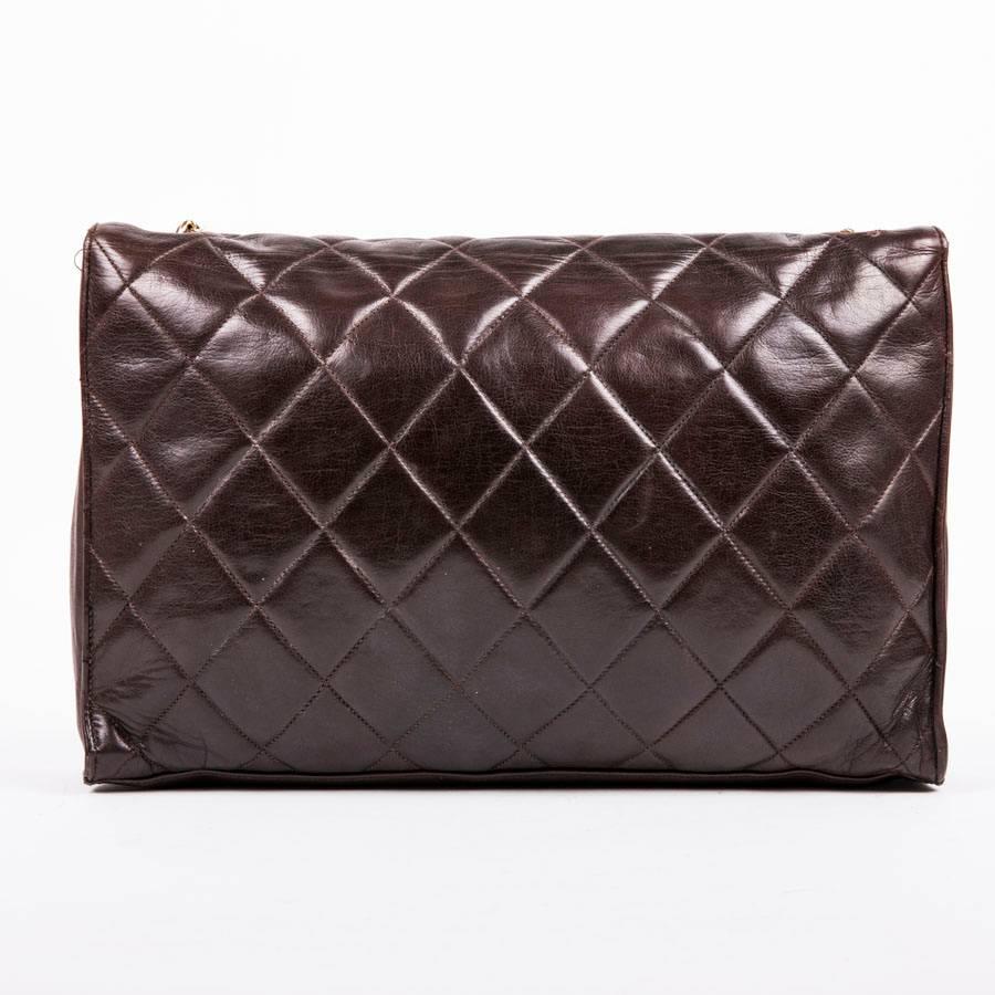 Women's CHANEL Vintage Bag in Brown Smooth Quilted Lambskin Leather