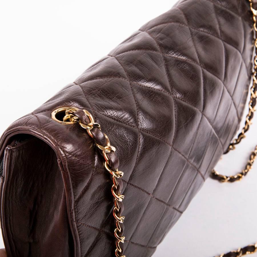 CHANEL Vintage Bag in Brown Smooth Quilted Lambskin Leather 5