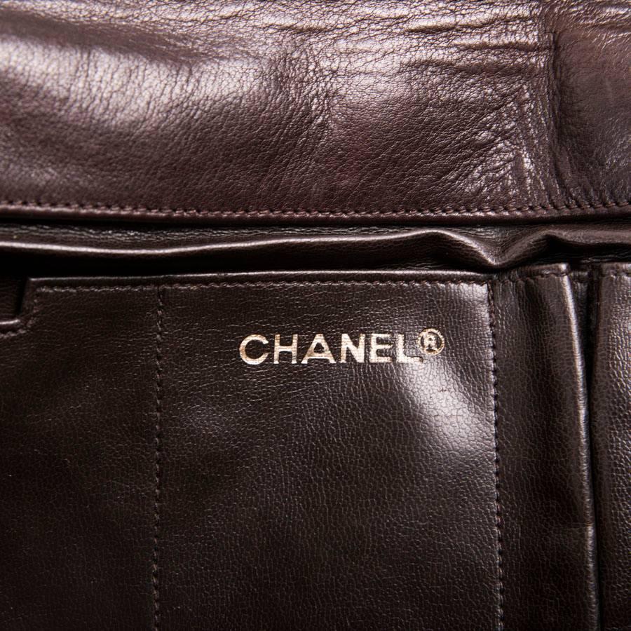 CHANEL Vintage Bag in Brown Smooth Quilted Lambskin Leather 7
