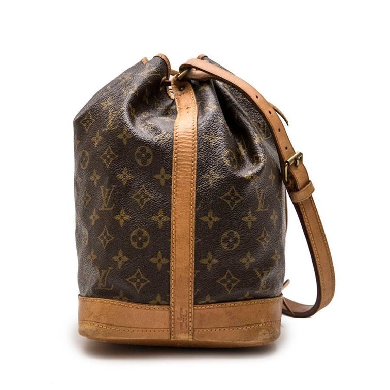 LOUIS VUITTON Noé Vintage Bag in Brown Monogram Canvas and Natural Leather at 1stdibs