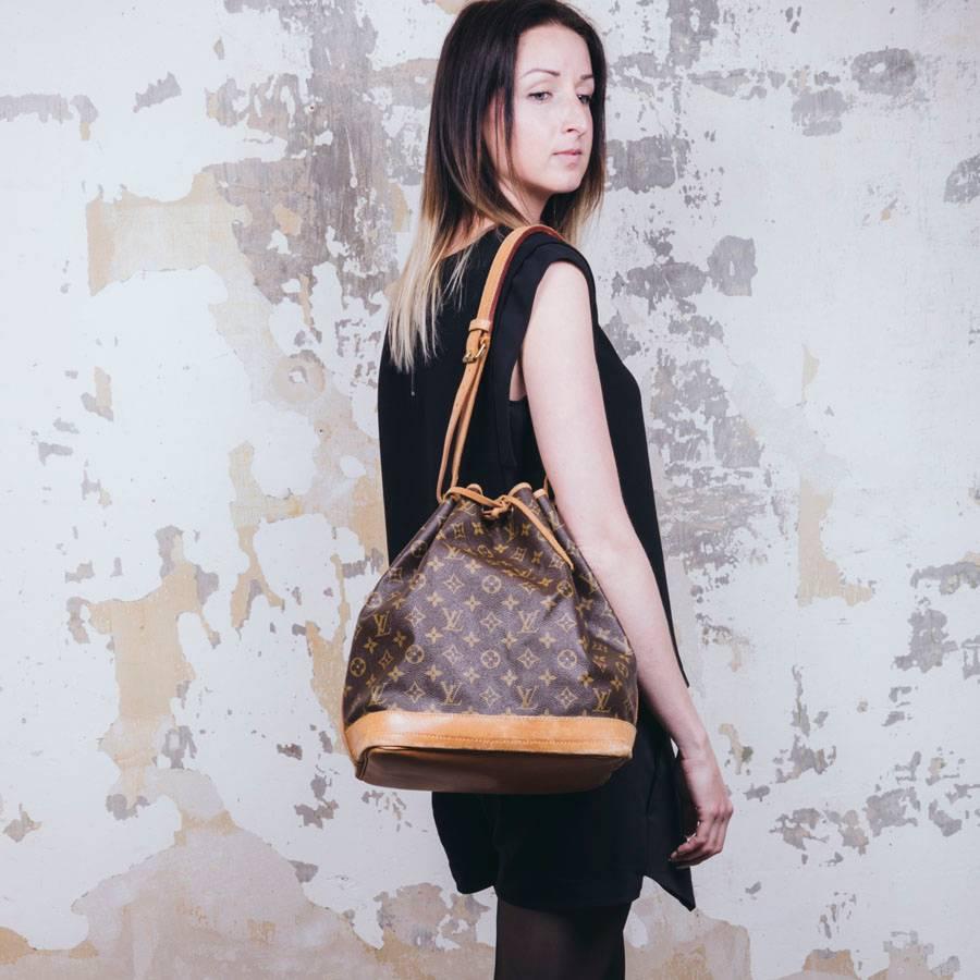 LOUIS VUITTON Noé Vintage Bag in Brown Monogram Canvas and Natural Leather 7