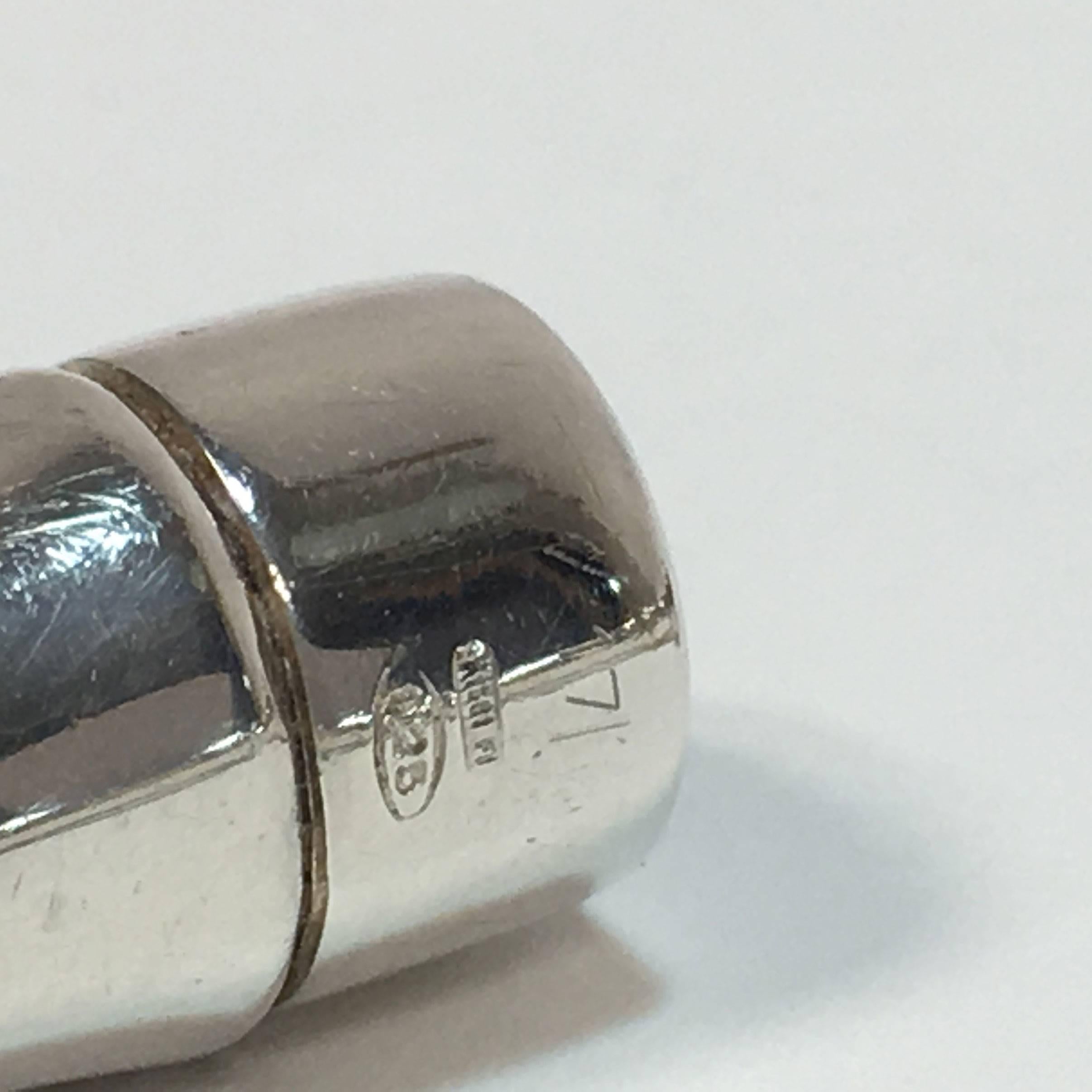 GUCCI Rigid Bamboo Bracelet in Sterling Silver In Good Condition In Paris, FR