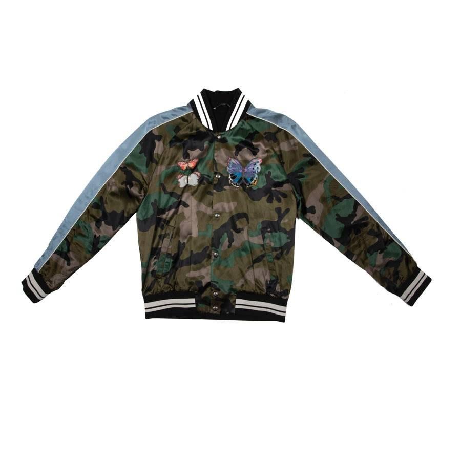 VALENTINO GARAVANI 'Souvenir' Men's Jacket in Multicolored Satin Size 48FR