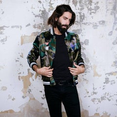 VALENTINO GARAVANI 'Souvenir' Men's Jacket in Multicolored Satin Size 48FR