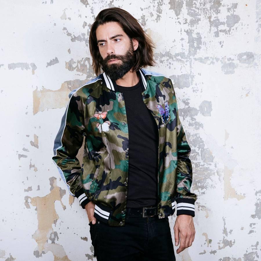 VALENTINO GARAVANI 'Souvenir' Men's Jacket in Multicolored Satin Size 48FR 1