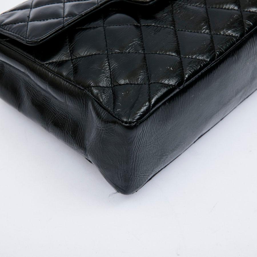 CHANEL Vintage Bag in Quilted Semi-Gloss Black Leather 1