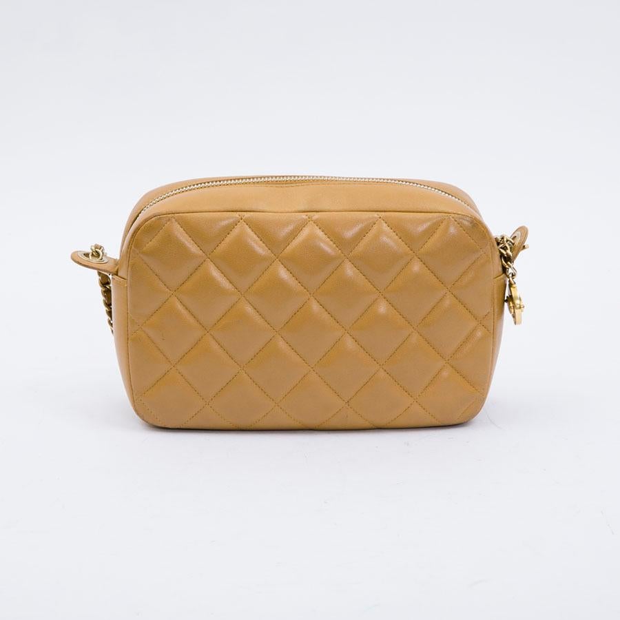 Brown CHANEL Camera Bag in Camel Quilted Leather