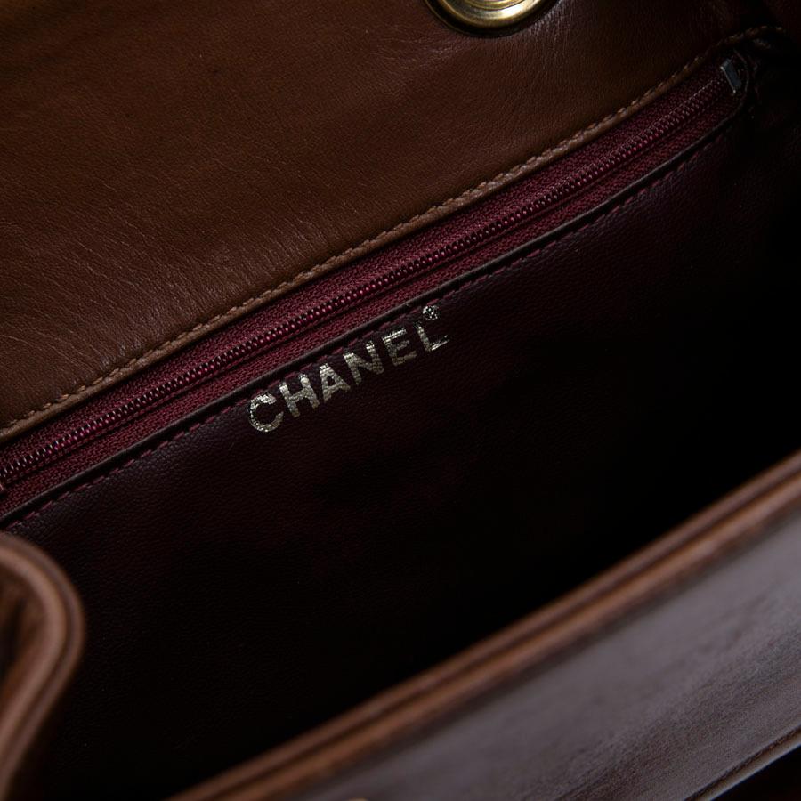 CHANEL Vintage Bucket Bag aus braunem Leder Tasche 6