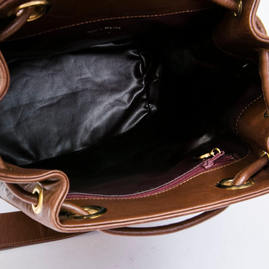 CHANEL Vintage Bucket Bag aus braunem Leder Tasche 7