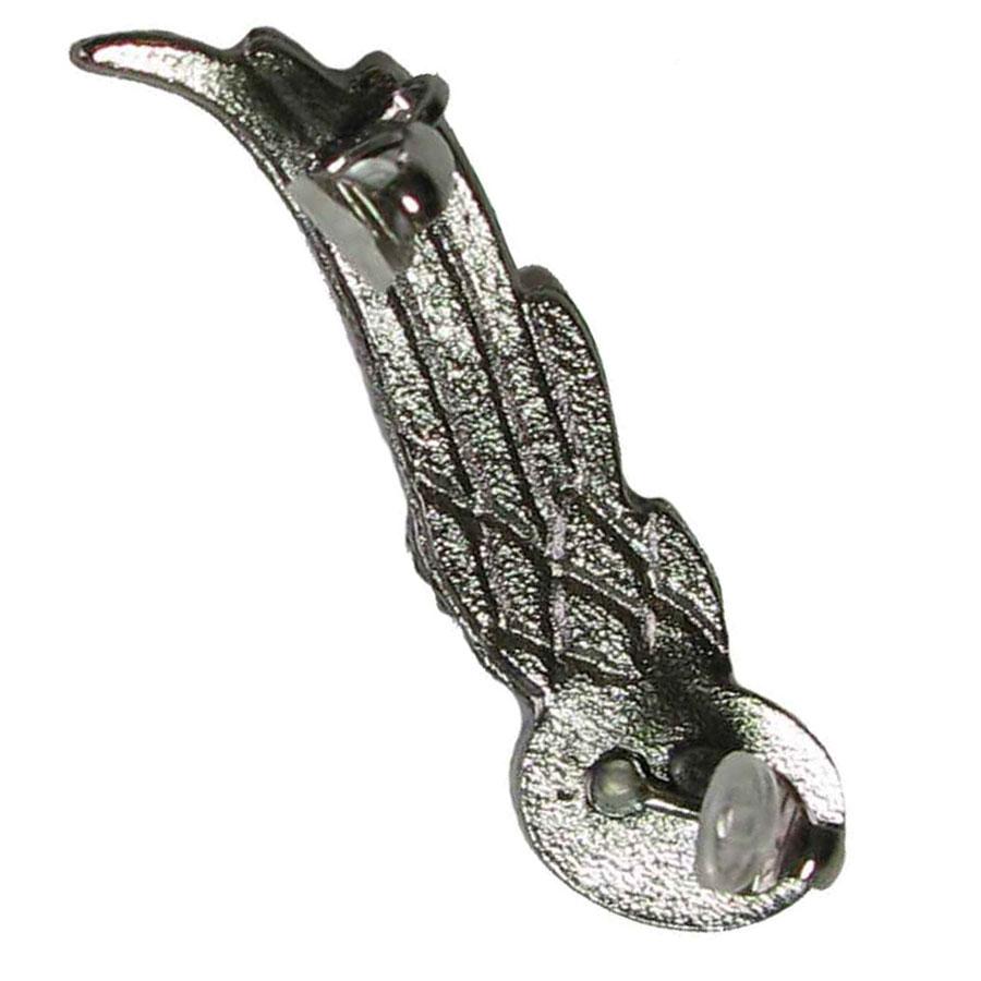 Women's CHANEL Wing-shaped Clip-on Earring in Aged Silver Metal and Rhinestones