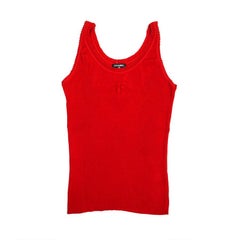 CHANEL Tank Top in Red Stretch Cotton Size 36FR 