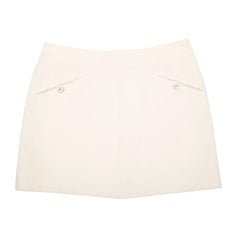 CHANEL Short Skirt in Cream Wool Size 38FR