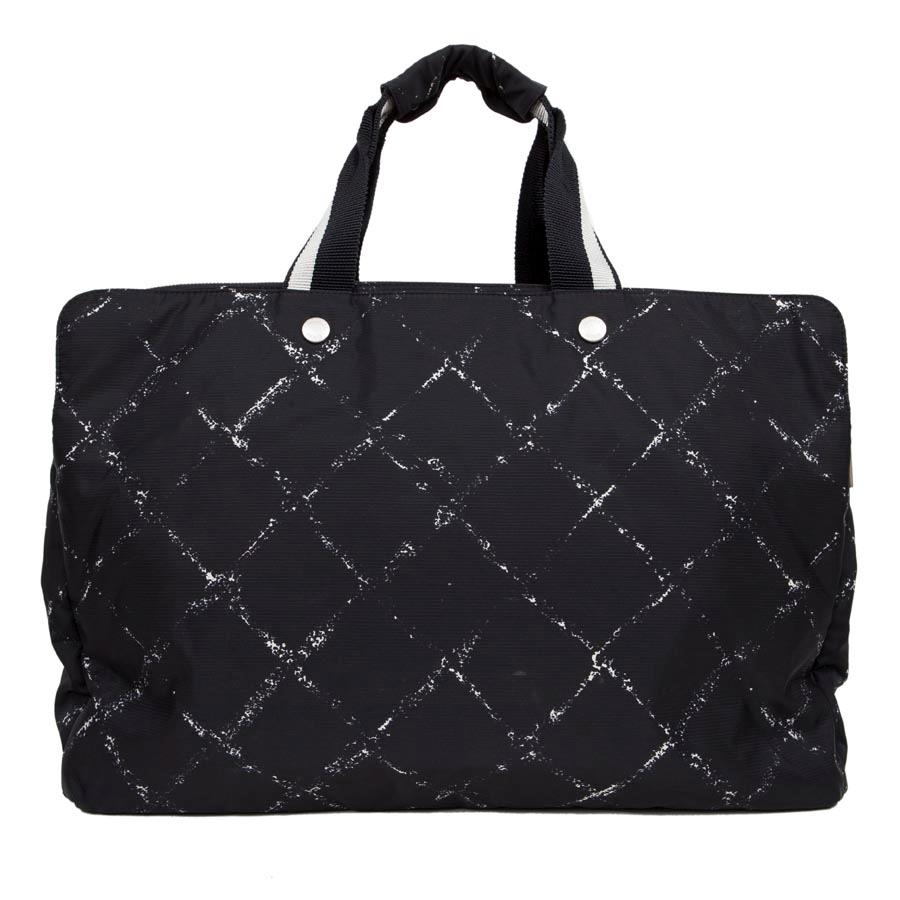 CHANEL Weekend Bag in Black and White Canvas