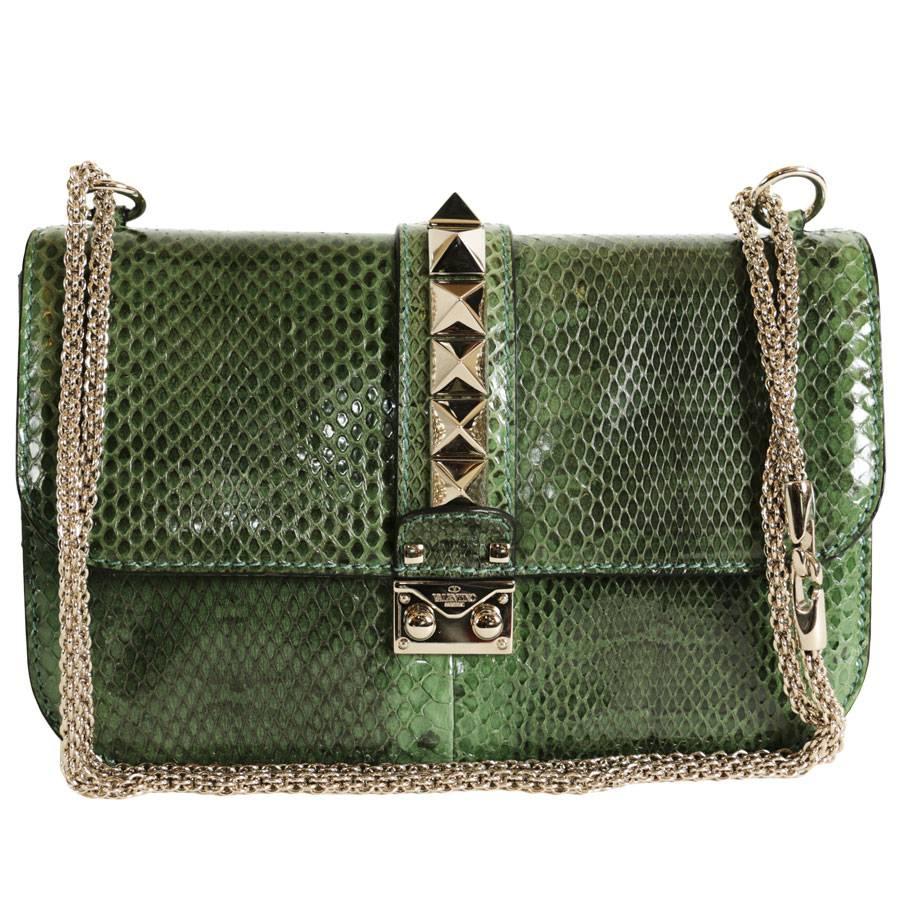 GARAVANI 'Vavavoom' in Green Python Leather For Sale at 1stDibs valentino python bag, valentino python handbag, valentino vavavoom bag