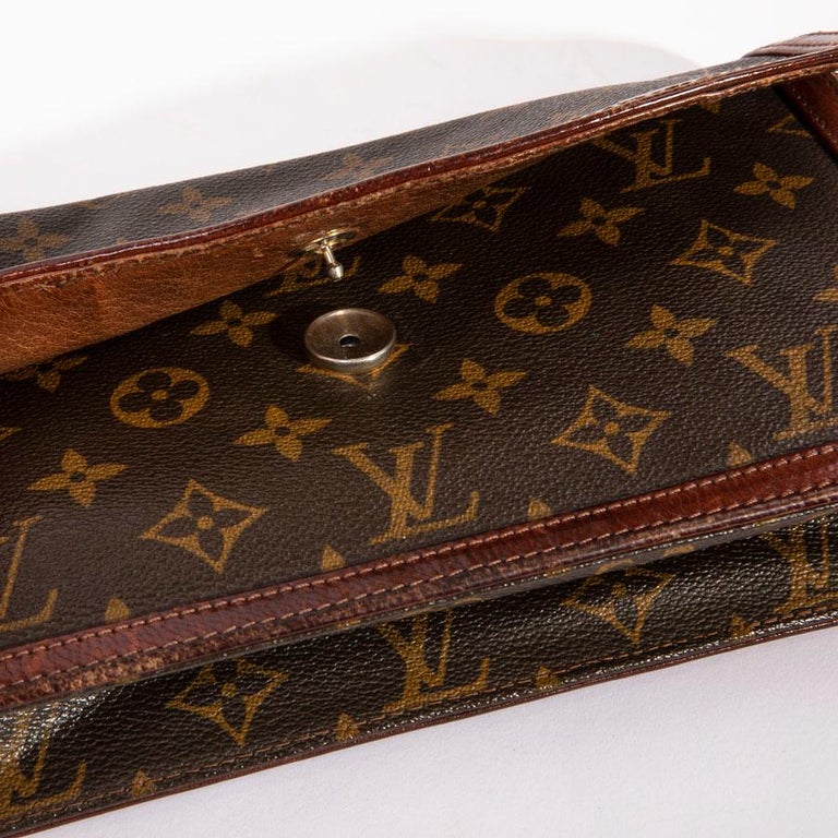 Louis Vuitton Brown Monogram Canvas and Dark Brown Leather Clutch For ...