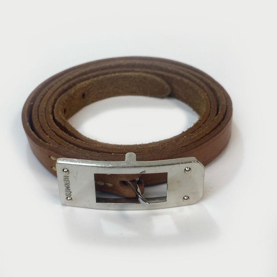 HERMES Multi Tour Bracelet in Natural Leather In Good Condition In Paris, FR