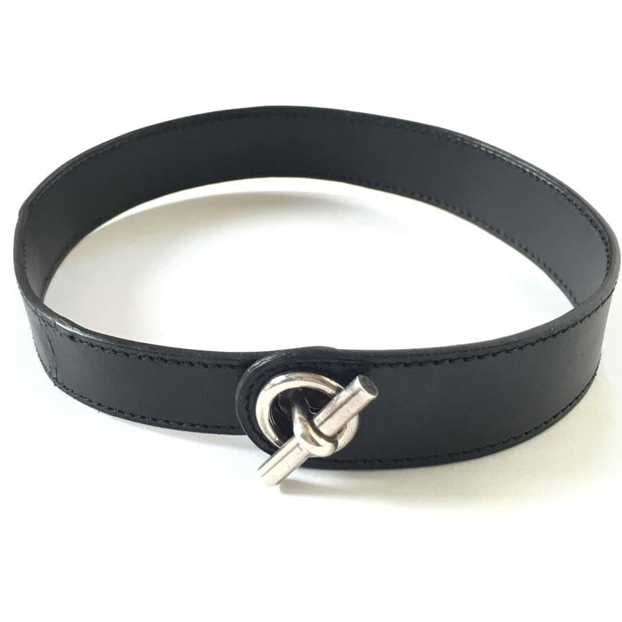 HERMES Bracelet in Black leather In Good Condition In Paris, FR
