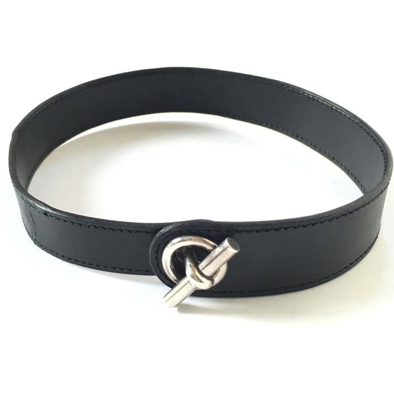 HERMES Bracelet in Black leather For Sale at 1stdibs