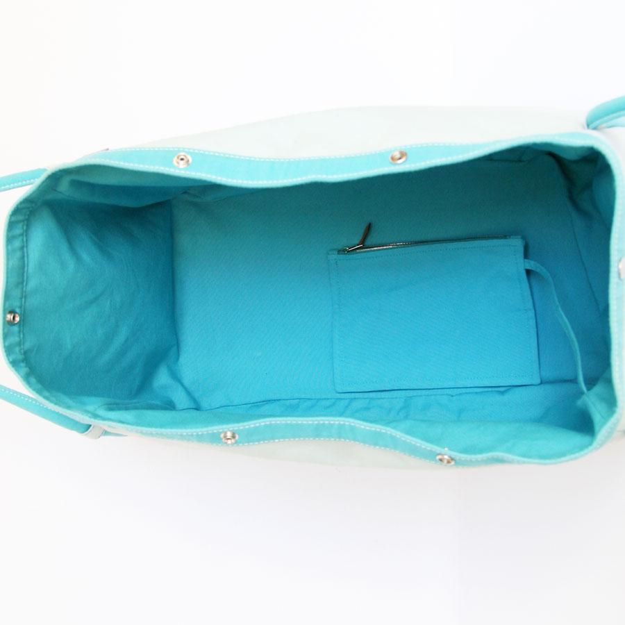 HERMES Strandtasche aus Segeltuch in Azurblau und Blau mit Himmelfarben 1