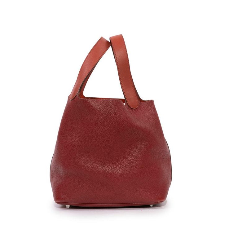 Hermes Picotin Bag in Two-Tone Red H and Red Casaque Clémence Taurillon ...