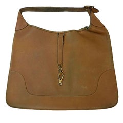 HERMES Vintage Bag Trim Model in Grained Gold Leather