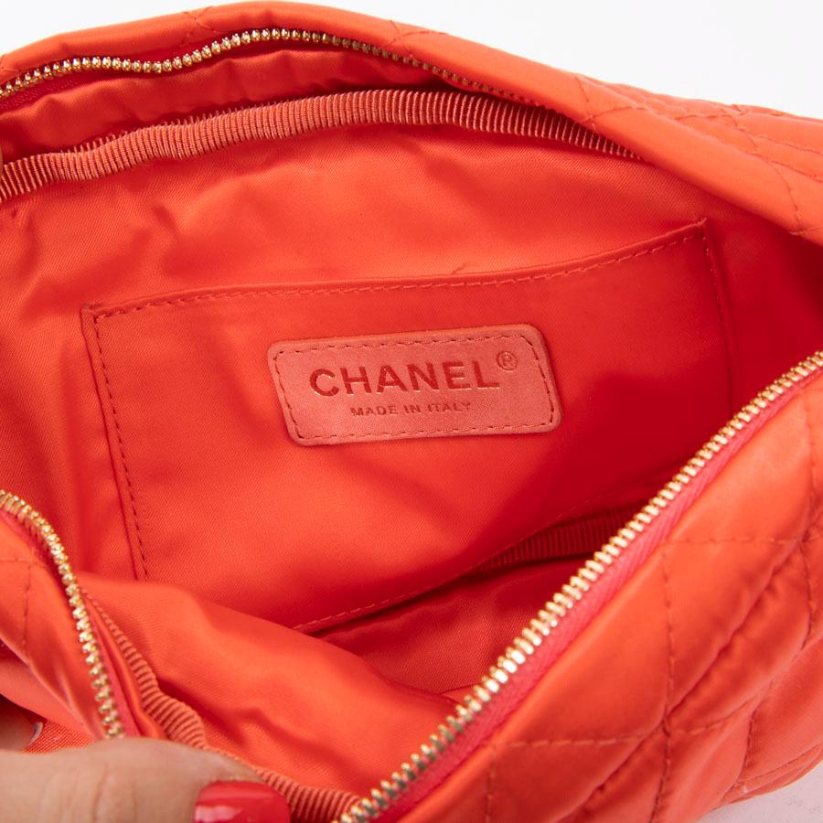 Chanel Orange Satin Clutch  9