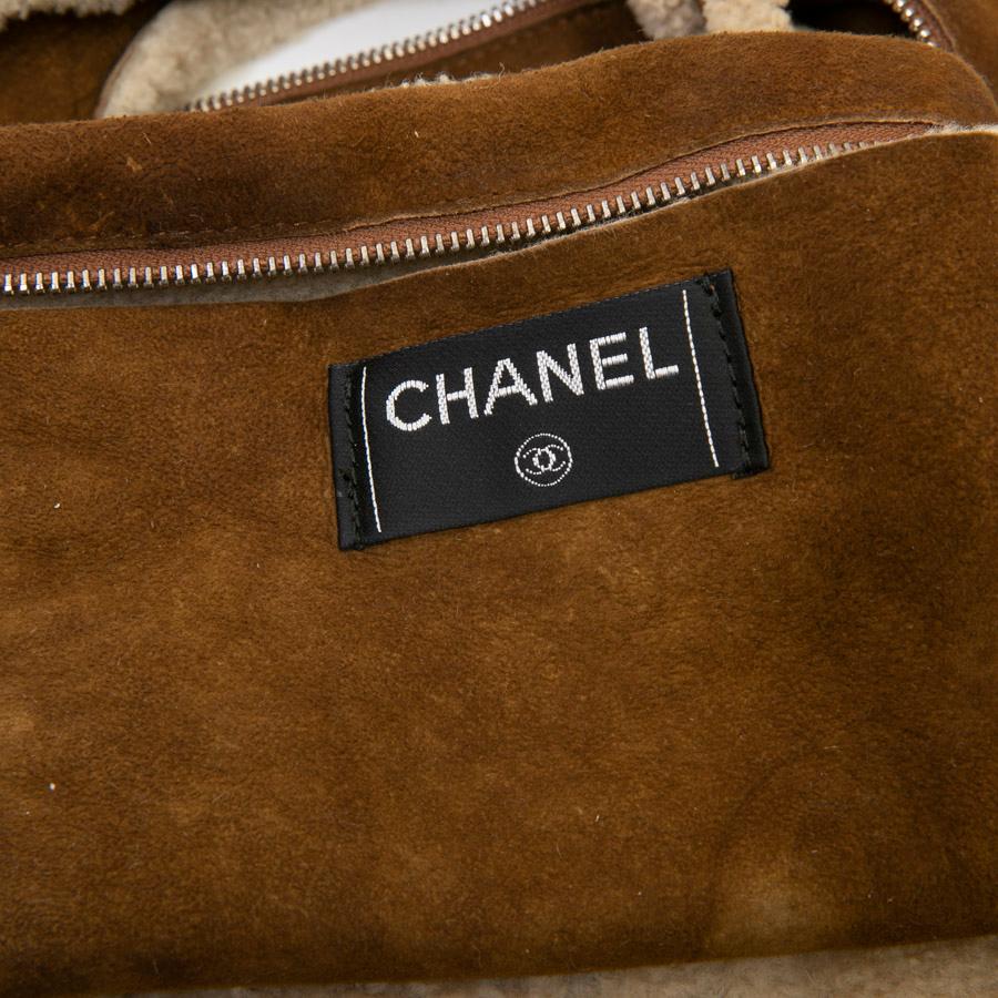 Chanel Camel Color Shearling Lambskin Leather Mini Bag  2