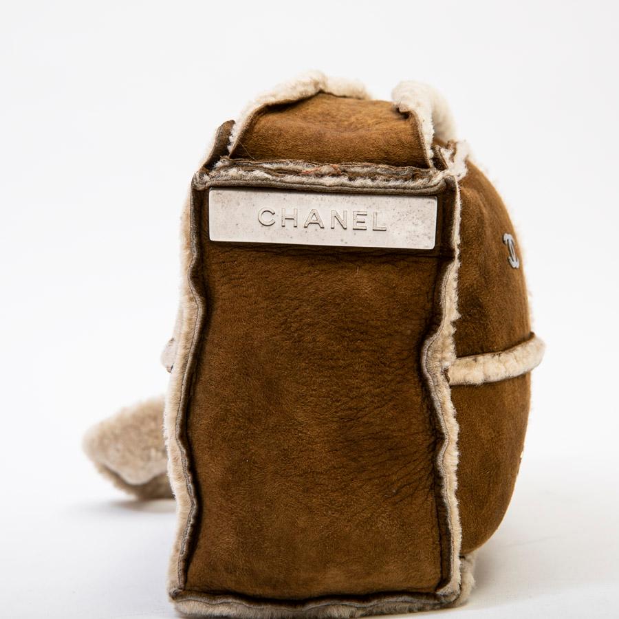 Women's Chanel Camel Color Shearling Lambskin Leather Mini Bag 