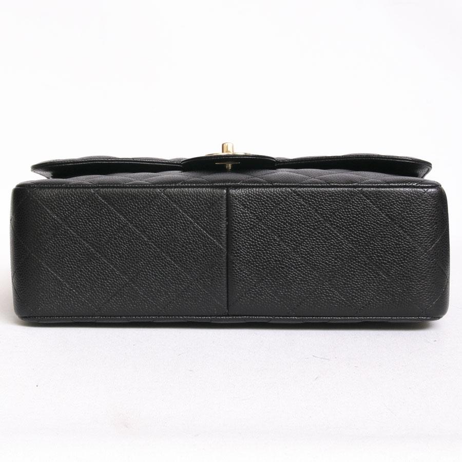 Chanel Black Caviar Leather Jumbo Double Flap Bag  2