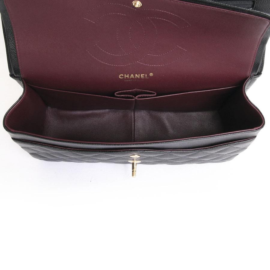Chanel Black Caviar Leather Jumbo Double Flap Bag  3