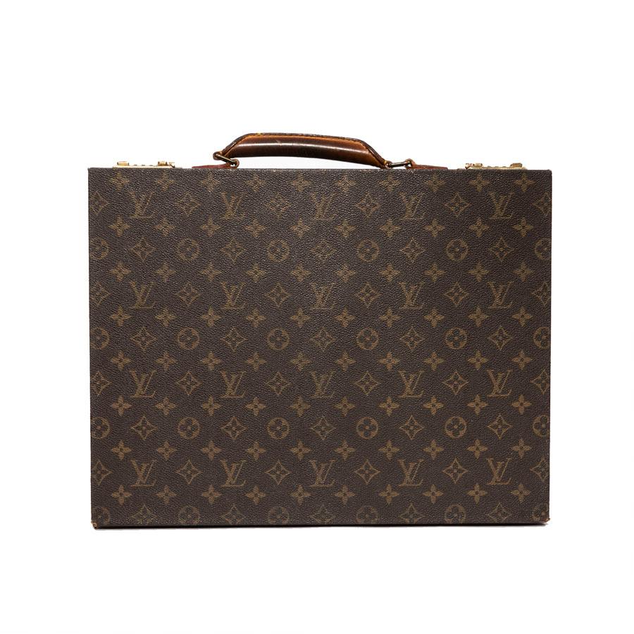 LOUIS VUITTON Vintage Attaché Case in Brown Monogram Canvas And Natural Leather