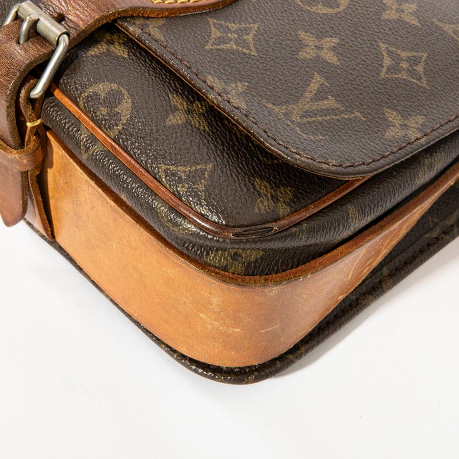 Louis Vuitton Vintage Brown monogram Canvas and Natural Leather Satchel Bag  In Fair Condition In Paris, FR