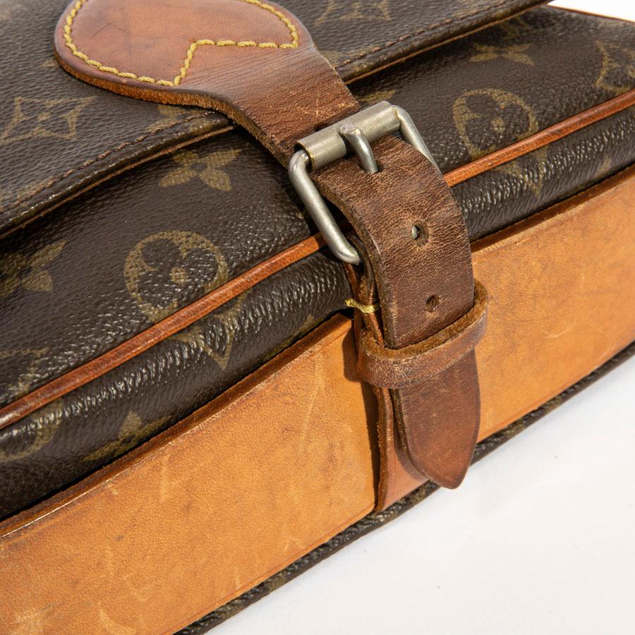 Louis Vuitton Vintage Brown monogram Canvas and Natural Leather Satchel Bag  1
