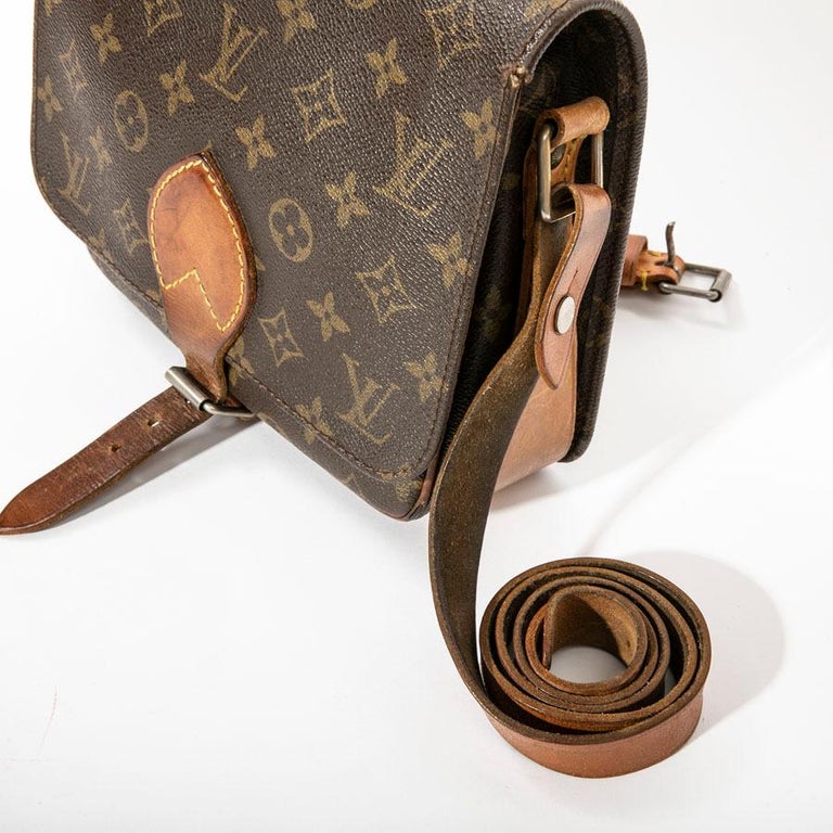 Louis Vuitton Vintage Brown monogram Canvas and Natural Leather Satchel Bag