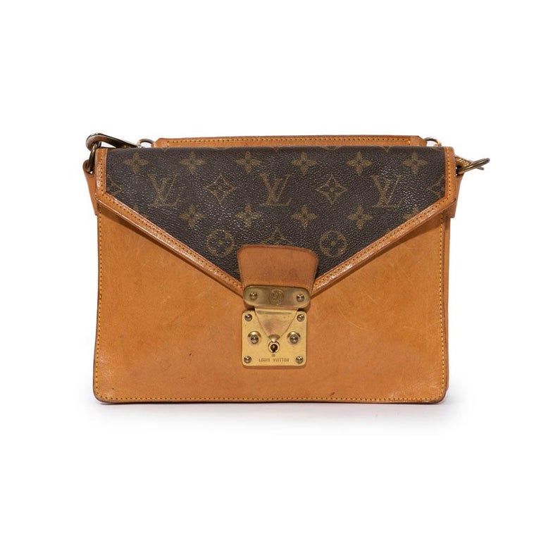 Louis Vuitton Vintage Brown monogram Canvas and Leather Double Pocket Bag  For Sale at 1stDibs