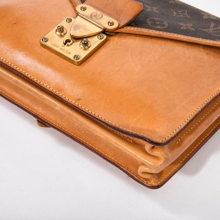 Louis Vuitton Vintage Brown monogram Canvas and Leather Double Pocket Bag For Sale at 1stdibs