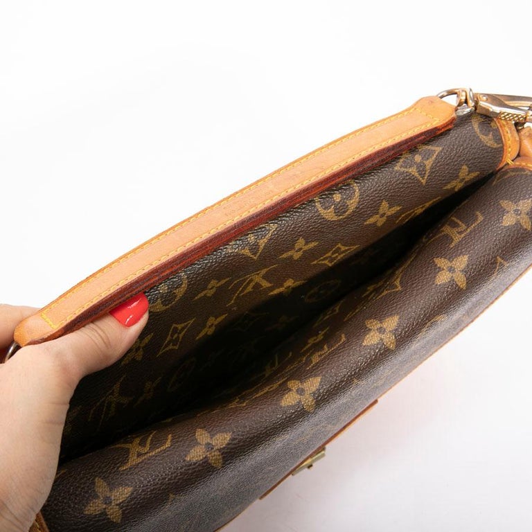 LOUIS VUITTON vintage double bag in brown monogram canvas and