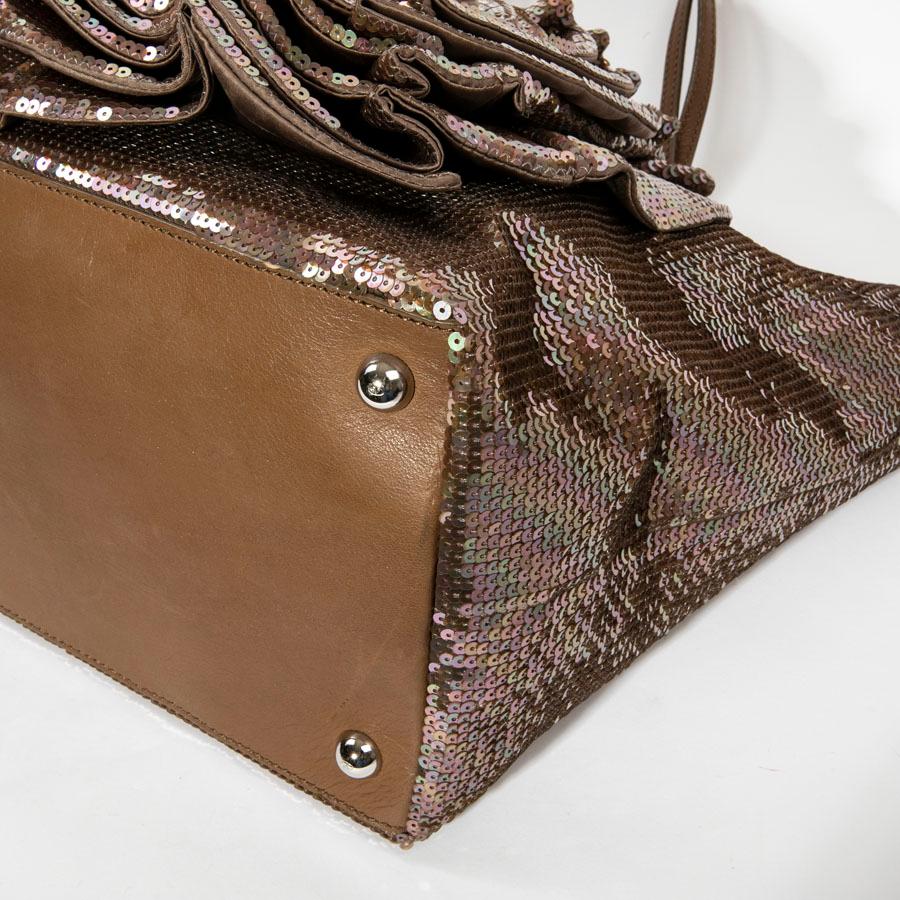 Women's Valentino Tote Bag in Brown Sequins  For Sale