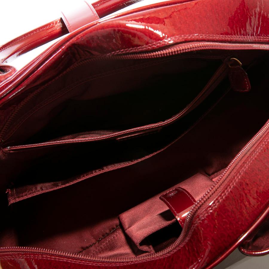 CHRISTIAN DIOR Saddle Bag in Red Patent Monogram Leather 5