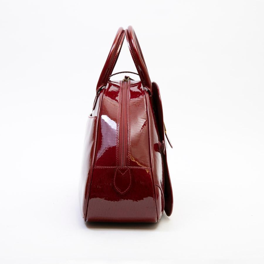 CHRISTIAN DIOR Saddle Bag in Red Patent Monogram Leather at 1stDibs ...