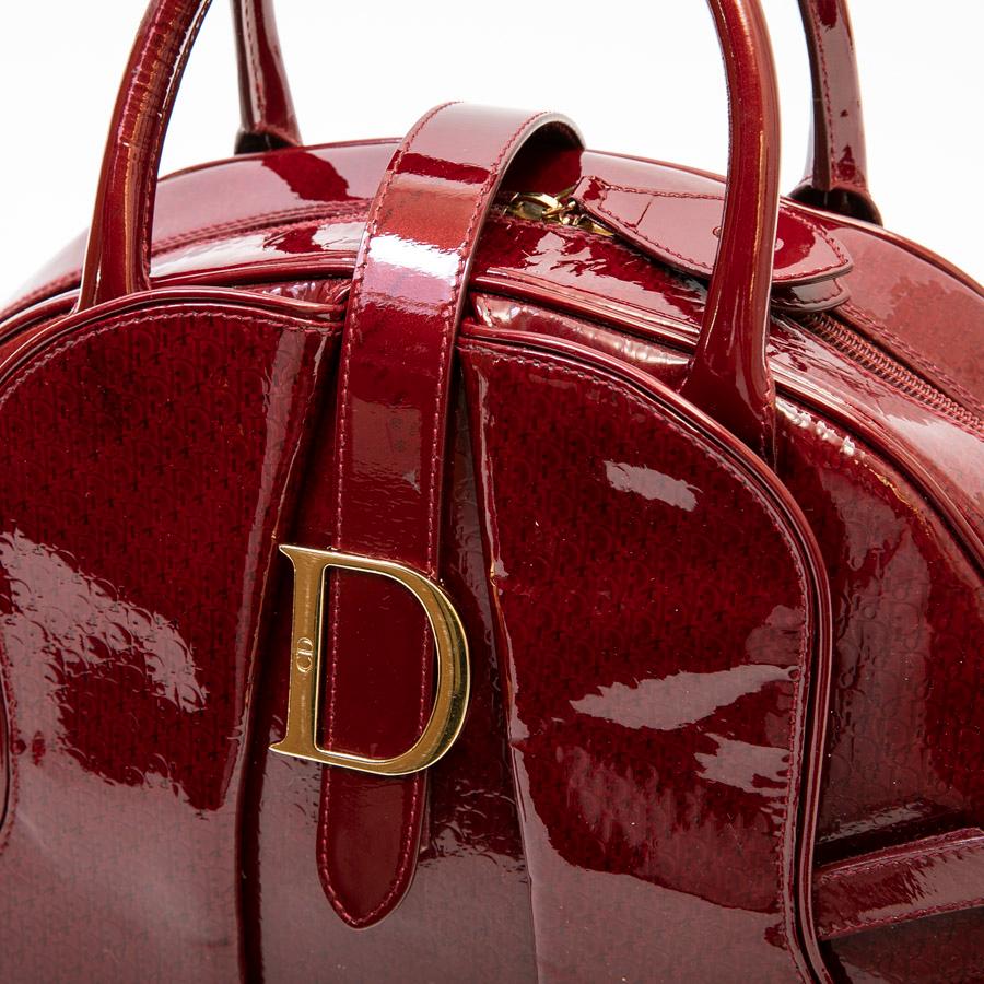 CHRISTIAN DIOR Saddle Bag in Red Patent Monogram Leather 1