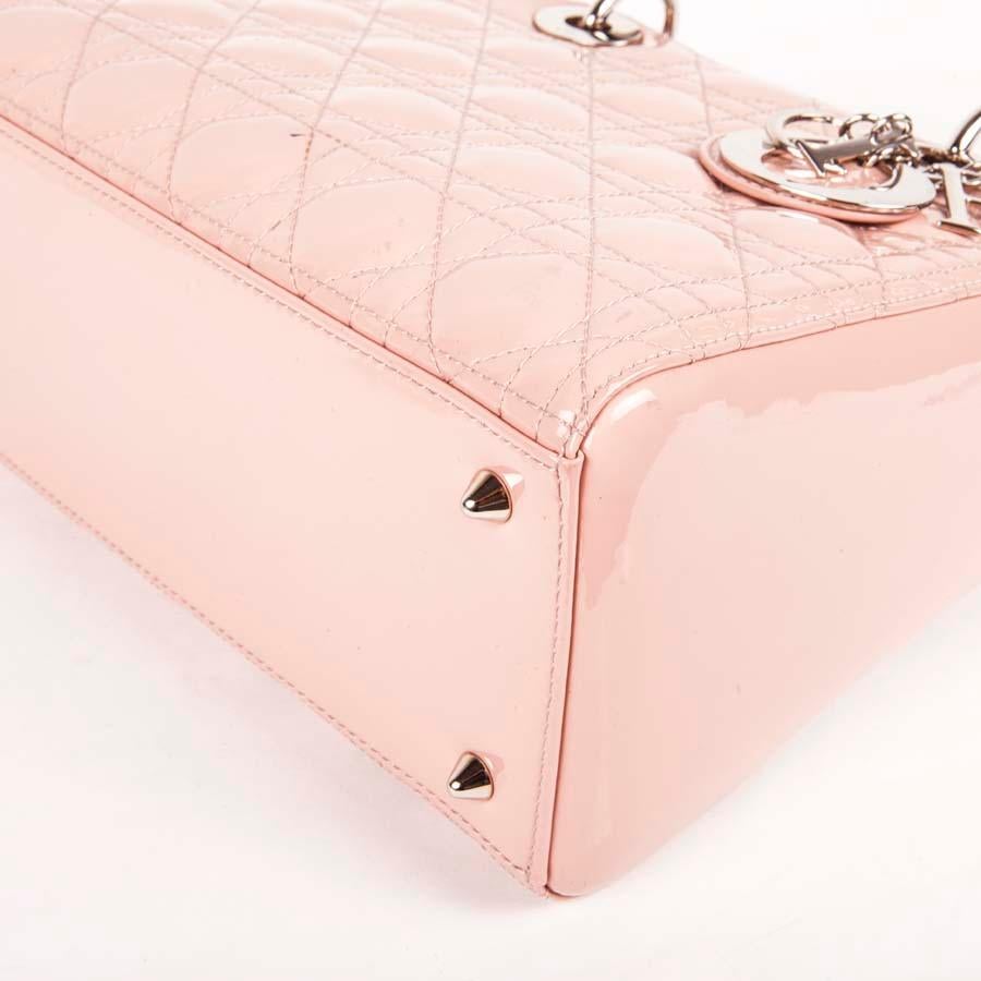 DIOR Lady Dior Bag in Pink Varnished Quilted Leather 3