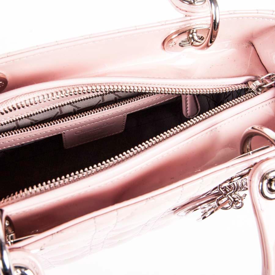 DIOR Lady Dior Bag in Pink Varnished Quilted Leather 5