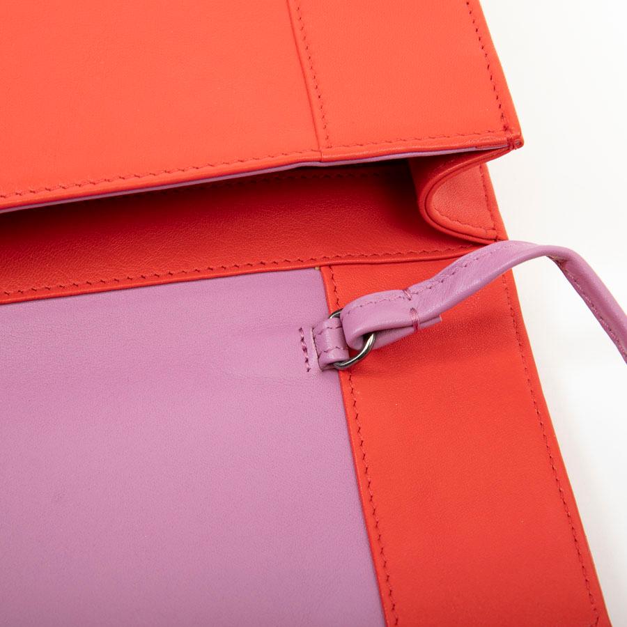 YLIANA YEPEZ Bicolor Pouch Bag in Purple and Red Leather 6