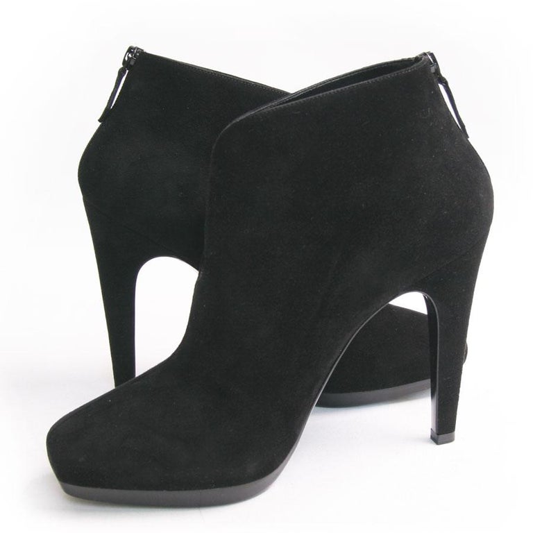 HERMES Boots in Black Suede Leather Size 38.5FR at 1stDibs