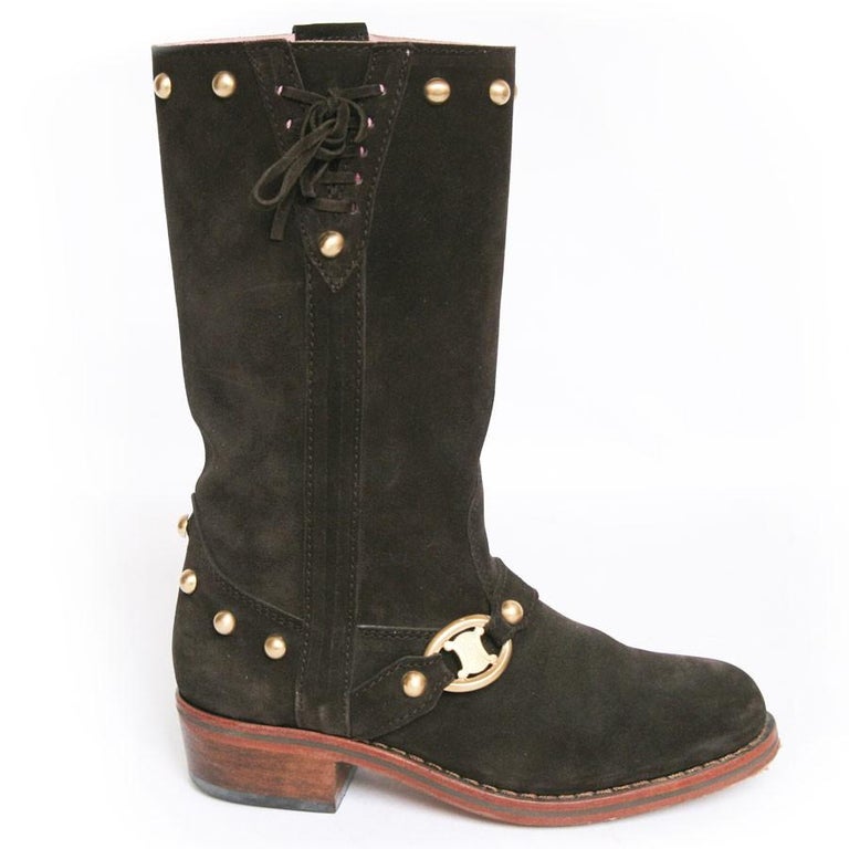 CELINE 25 high boots black calfskin 433394