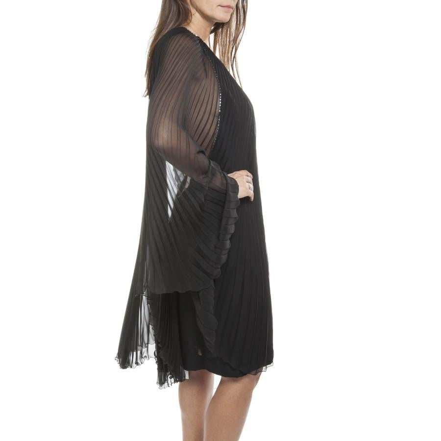 Women's AZZARO Evening Dress in Black Silk Size 40