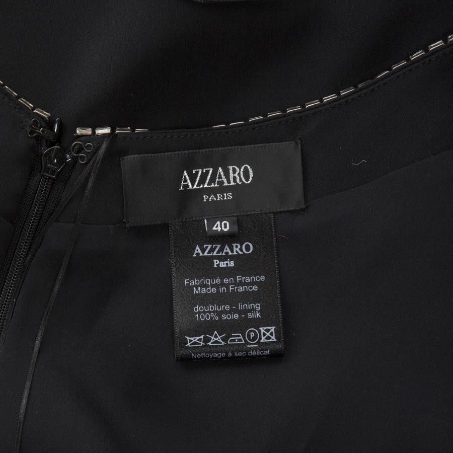AZZARO Evening Dress in Black Silk Size 40 4