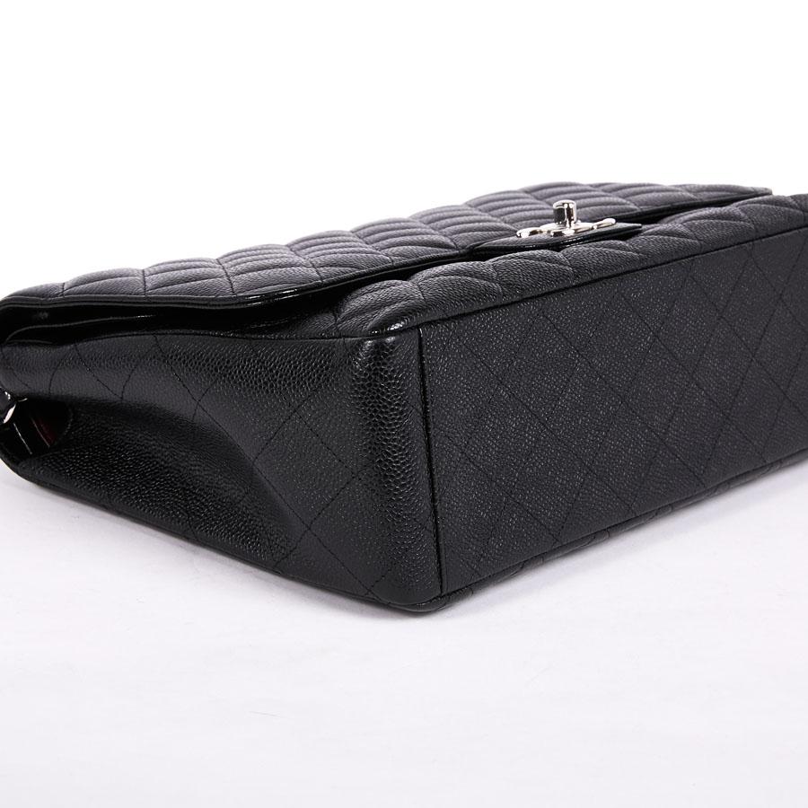 Women's CHANEL Maxi Jumbo Double Flap Bag in Black Caviar Leather