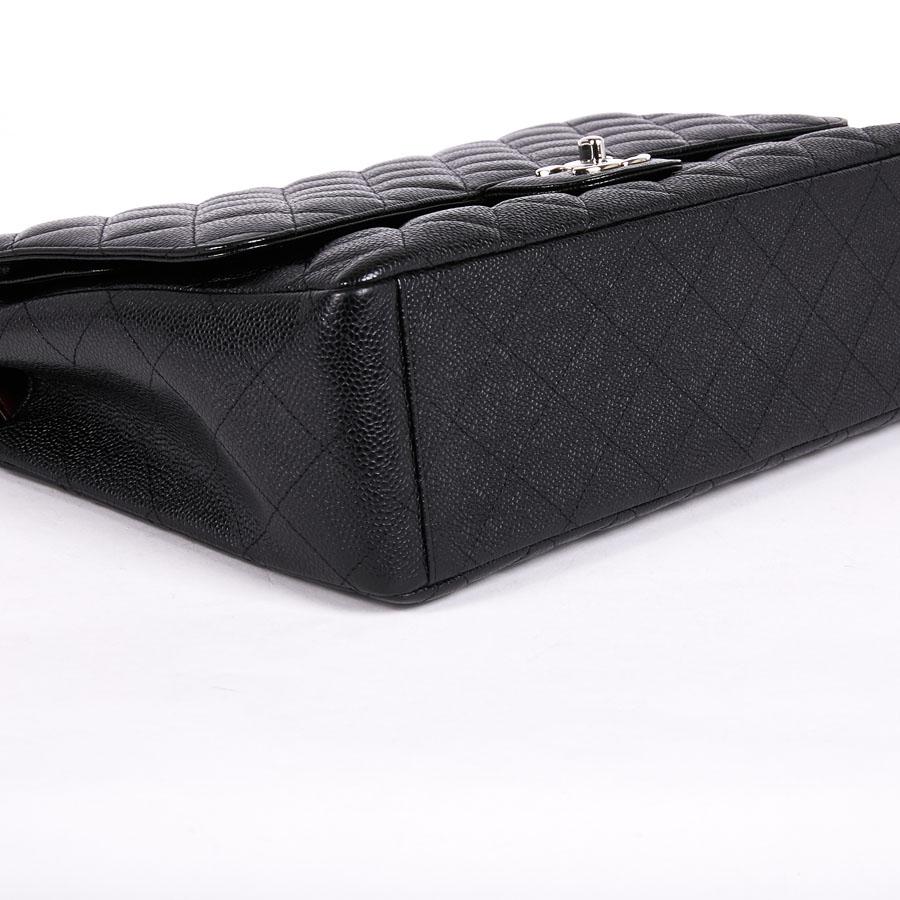 CHANEL Maxi Jumbo Double Flap Bag in Black Caviar Leather 2